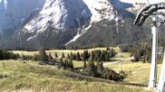 Archiviertes Webcam Bild: Ehrwalder Alm - Bergstation Sesselbahn Gaistal am 12.07.2026 um 08:36 Uhr