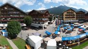 Archived webcam image showing Seefeld village square on 11 Aug 2026 at 12:32
