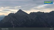 Archived webcam image showing Mountain Krinnenkopf near Fulpmes at Schlick 2000 on 2 Aug 2026 at 07:21