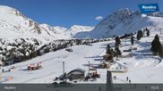 Archived webcam image showing Nauders Reschenpass upper station on 13 Mar 2026 at 15:32