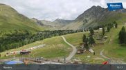 Archived webcam image showing Nauders Reschenpass upper station on 6 Jul 2026 at 15:48