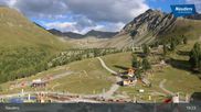 Archived webcam image showing Nauders Reschenpass upper station on 27 Jul 2026 at 19:11