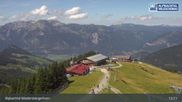 Archiviertes Webcam Bild: Ski Juwel: Bergstation Pöglbahn am Wiedersbergerhorn am 26.08.2026 um 13:23 Uhr