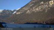 Archived webcam image showing Fischerstube at Lake Reintalersee on Feb 26, 2026 at 8:53 AM
