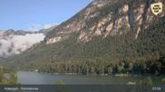Archived webcam image showing Fischerstube at Lake Reintalersee on 2 Jul 2026 at 08:23