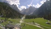 Archiviertes Webcam Bild: Dolomitenhof Sexten - Blick auf die Langlaufloipe am 14.08.2026 um 14:44 Uhr