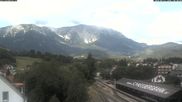 Archived webcam image showing Train station Puchberg - view to the Schneeberg on 12 Jul 2026 at 10:18