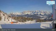 Archived webcam image showing Reiteralm - Preunegg Jet top station on 26 Feb 2026 at 09:56