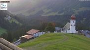 Archived webcam image showing Damüls Ski Resort: View Base Station Oberdamüls on 11 Aug 2026 at 07:42