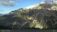 Archived webcam image showing Upper station panoramic railway `Elfer` (1790m) on 27 Jul 2026 at 19:24