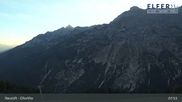 Archived webcam image showing Upper station panoramic railway `Elfer` (1790m) on 1 Oct 2026 at 08:29