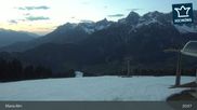 Archived webcam image showing Top Station Hochmaisalm Maria Alm on 19 Apr 2026 at 05:35