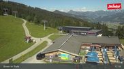 Archived webcam image showing Brixen im Thale, SkiWelt Wilder Kaier - Brixental on 12 Jul 2026 at 17:06