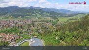 Archived webcam image showing Oberstdorf: Ski Jump Area on 21 May 2026 at 13:34