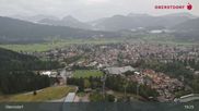 Archived webcam image showing Oberstdorf: Ski Jump Area on 20 Aug 2026 at 19:15