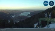 Archived webcam image showing Wallbergbahn by Lake Tegernsee (1635m) on 26 Feb 2026 at 07:59