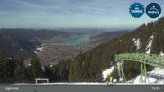 Archived webcam image showing Wallbergbahn by Lake Tegernsee (1635m) on 26 Feb 2026 at 13:59
