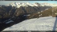 Archived webcam image showing middle station Alpe di Lusia Moena on 26 Feb 2026 at 18:47