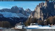 Archived webcam image showing Pozza di Fassa - Torri del Vajolet on 26 Feb 2026 at 16:36