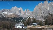 Archived webcam image showing Pozza di Fassa - Torri del Vajolet on 24 Apr 2026 at 12:36