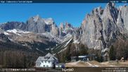 Archived webcam image showing Pozza di Fassa - Torri del Vajolet on 24 Apr 2026 at 14:36
