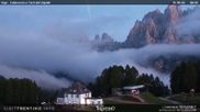 Archived webcam image showing Pozza di Fassa - Torri del Vajolet on 18 Sep 2026 at 07:19