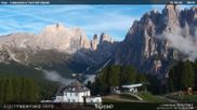 Archived webcam image showing Pozza di Fassa - Torri del Vajolet on 18 Sep 2026 at 08:19