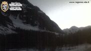 Archived webcam image showing Val Ferret close to Courmayeur on 5 Apr 2026 at 07:51