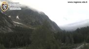Archived webcam image showing Val Ferret close to Courmayeur on 6 Jun 2026 at 08:54