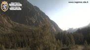 Archived webcam image showing Val Ferret close to Courmayeur on 4 Jul 2026 at 08:53