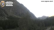 Archived webcam image showing Val Ferret close to Courmayeur on 12 Jul 2026 at 20:58