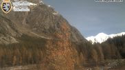 Archived webcam image showing Val Ferret close to Courmayeur on 22 Oct 2026 at 12:36