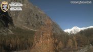 Archived webcam image showing Val Ferret close to Courmayeur on 22 Oct 2026 at 16:36