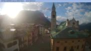 Archived webcam image showing Cortina d'Ampezzo: Pedestrian zone on 18 Apr 2026 at 08:13