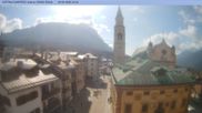 Archived webcam image showing Cortina d'Ampezzo: Pedestrian zone on 18 Apr 2026 at 10:13