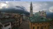 Archived webcam image showing Cortina d'Ampezzo: Pedestrian zone on 14 May 2026 at 08:32