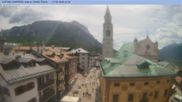 Archived webcam image showing Cortina d'Ampezzo: Pedestrian zone on 17 Jun 2026 at 12:26