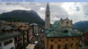 Archived webcam image showing Cortina d'Ampezzo: Pedestrian zone on 18 Aug 2026 at 12:17