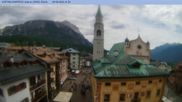 Archived webcam image showing Cortina d'Ampezzo: Pedestrian zone on 18 Aug 2026 at 14:17