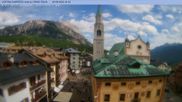 Archived webcam image showing Cortina d'Ampezzo: Pedestrian zone on 18 Aug 2026 at 16:17