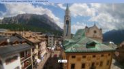 Archived webcam image showing Cortina d'Ampezzo: Pedestrian zone on 30 Aug 2026 at 14:08