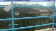 Archived webcam image showing Cortina d'Ampezzo: View from ski jump area on 1 Apr 2026 at 08:33