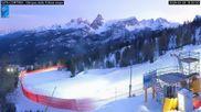 Archiviertes Webcam Bild: Cortina d'Ampezzo: Weltcup-Piste Olympia delle Tofana am 26 Feb 2026 um 18:45 Uhr