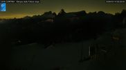 Archived webcam image showing Cortina d'Ampezzo: World Cup slope from Rifugio Duca d'Aosta on 18 Mar 2026 at 02:23