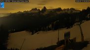 Archived webcam image showing Cortina d'Ampezzo: World Cup slope from Rifugio Duca d'Aosta on 12 Apr 2026 at 04:08