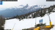 Archived webcam image showing Cortina d'Ampezzo: World Cup slope from Rifugio Duca d'Aosta on 12 Apr 2026 at 10:08