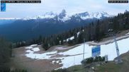 Archived webcam image showing Cortina d'Ampezzo: World Cup slope from Rifugio Duca d'Aosta on 20 May 2026 at 06:34