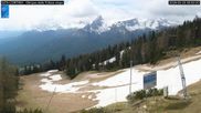 Archived webcam image showing Cortina d'Ampezzo: World Cup slope from Rifugio Duca d'Aosta on 20 May 2026 at 10:34