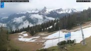 Archived webcam image showing Cortina d'Ampezzo: World Cup slope from Rifugio Duca d'Aosta on 20 May 2026 at 18:34