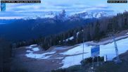 Archived webcam image showing Cortina d'Ampezzo: World Cup slope from Rifugio Duca d'Aosta on 21 May 2026 at 06:07